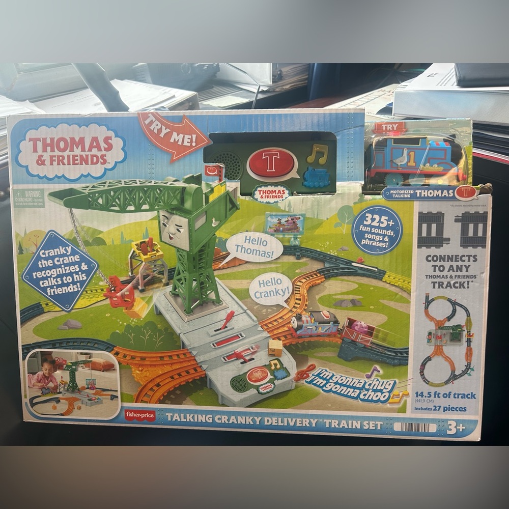 BRAND NEW Thomas & Friends Talking Cranky Delivery Train Set - Green